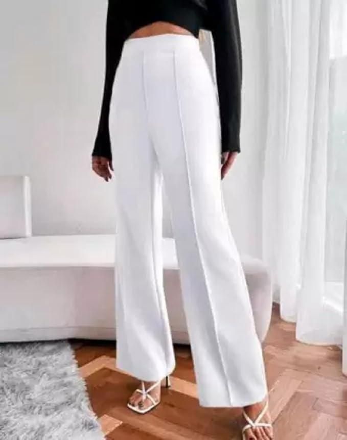 Women's Nontransparent Fabric Classic-Stylish Pant Pack of 2 (Black & White)